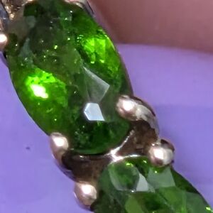Green GenuineTsavorite Garnet 0,3 ×3 =1ct And Ring Silver 925